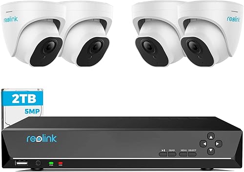 Reolink 5MP Überwachungskamera Set, 4X 5MP PoE IP Kamera Überwachung Aussen und 8CH 2TB HDD NVR für 24/7 Videoüberwachung, Nachtsicht, RLK8-520D4-5MP (Generalüberholt) - Cheap-Us