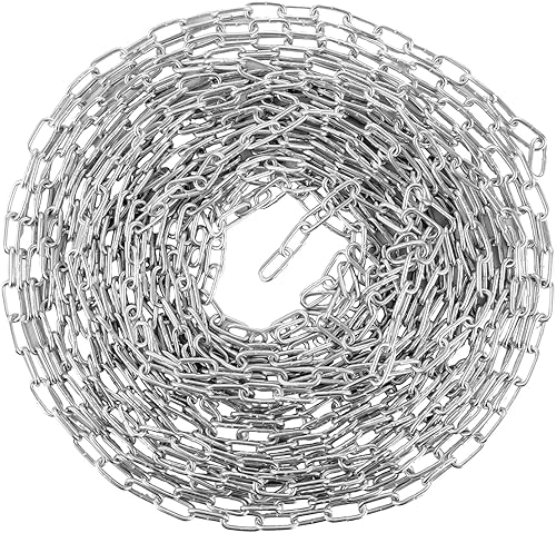 VIDETOL Metall Ketten, 15m 3mm Kette, Oberflächenverzinkung Metallkette zum Aufhängen von Zäunen, Lampenkette, Garagentore, Kette Hängesessel, Schaukelkette - Cheap-Us