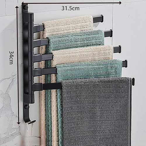 Handtuchhalter Wand ohne Bohren for Bad: 180°Drehung Badetuchhalter 3 Armig - Selbstklebend Handtuchstange for Badezimmer und Küche, Weiß - Cheap-Us