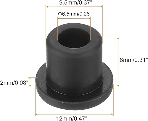 QUARKZMAN 20 Stück Gummitüllen, 10mm Dia x 6mm ID x 11mm H Kabeltüllen T-förmige Gummimuffe Rund Durchgangstülle für Kabeldurchführung Kabeltüllen Kabeln Elektrischer Leiter, Schwarz - Cheap-Us