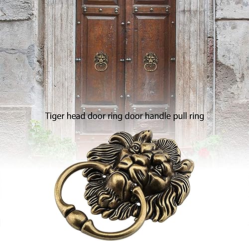 Be In Your Mind 15,8 cm Löwenkopf-Klopfer mit Schrauben, dekorativer Metall-Klopfer, poliertes Chrom, klassisches antikes Design, für Haustüren und Hauptveranden - Cheap-Us