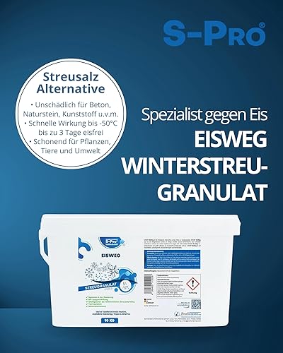 S-Pro EisWeg Winter Streugranulat 25 kg (entspricht 30 L Füllmenge) - Streusalz/Streusplitt alternative, umweltschonend und Tierverträgliches Streumittel - Cheap-Us
