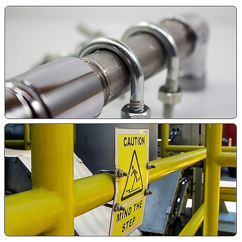 sourcing map 8 Satz Runde U-Bolzen U Bügelschrauben Bügelbolzen Stahl M6 mit Mutter Platte Scheiben 34mm Innen 75mm Lang - Cheap-Us