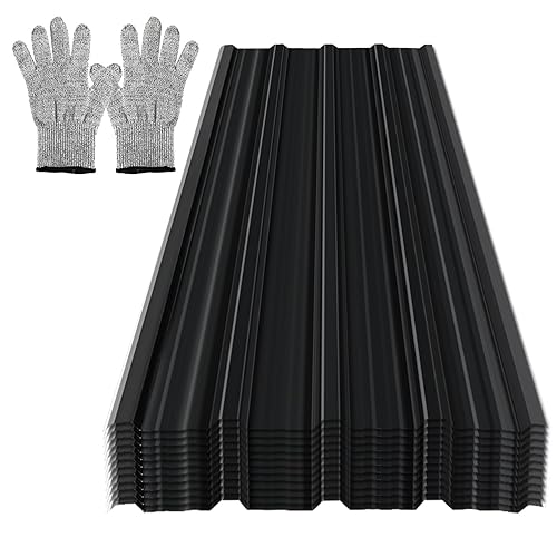 Ansobea Profilblech 12x Trapezblech Dachplatten Wellblechplatten für Dach 129x46cm = 7m² Metall Dachblech Blech für Carport Gerätehaus, Grün - Cheap-Us