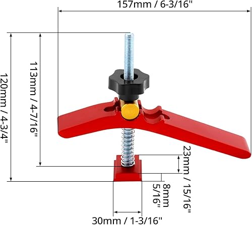 QWORK® 2 Stück T Nut Schiene Schnellspannklemmen - M8 - Niederhalter Klemm - Holzbearbeitung Werkzeug - Cheap-Us