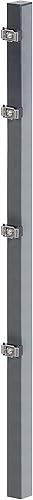 Alberts 677381 Zaunpfosten mit Klemmlasche | feuerverzinkt, anthrazit kunststoffbeschichtet (RAL 7016) | Länge 2400 mm | 60 x 40 mm - Cheap-Us