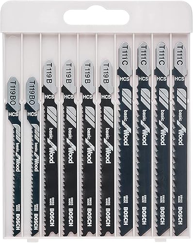 Bosch Professional 10tlg. Stichsägeblatt Set Basic for Wood (für Holz, Zubehör Stichsäge) Schwarz - Cheap-Us