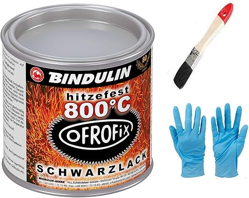Ofrofix 800°C 250 ml Dose Farbe: schwarz inkl.1 Pinsel zum Auftragen von E-Com24 - Cheap-Us