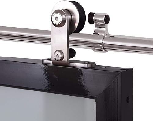 6FT/182cm Rostfreier Stahl Schiebetürsystem Laufschiene, Schiebetürbeschlag Set Schiebetür Laufschiene Hängeschiene Tür Hardware Kit, Sliding Barn Door Kit - Cheap-Us