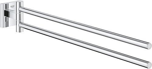 GROHE Start Cube - Handtuchhalter (2-armig schwenkbar, verdeckte Befestigung, verschraubbar), supersteel, 40976DC0 - Cheap-Us