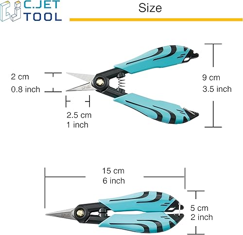 C.JET TOOL Präzisionsschere für Geflochtene Glasfaser, Draht-Kevlar-Schneider, Glasfaser-Werkzeuge für optische Kabel, Kevlar-Gewebe, geflochtene Angelschnur, Gartenarbeit, Kartonöffnung,ergonomisches - Cheap-Us