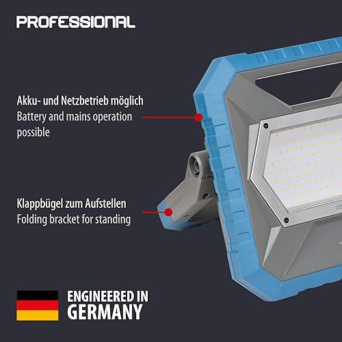 Brennenstuhl Professional LED Hybrid Baustrahler BS 8050 MH (Kompatibel zum Bosch Professional 18V Akku System, Akku- und Netzbetrieb, 80W, 5m, 7900lm, dimmbar, ohne Akku, Engineered in Germany) - Cheap-Us