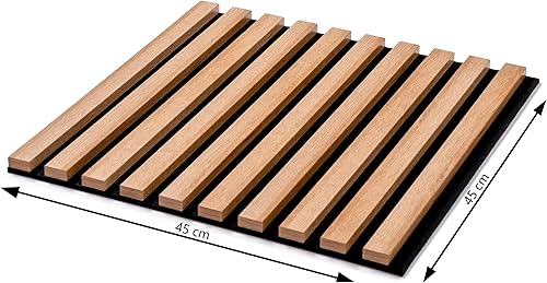 Wohnartig | Wandverkleidung | Lamellenverkleidung | Akustikpaneel | Wandpaneele auf filz | Akustikfilz | Lamellenwand | Lamellen dekor | Schwarz | 270cm Hoch | 45cm Breit | - Cheap-Us