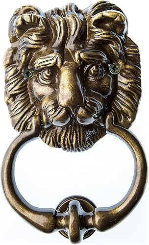 HUBER Türklopfer Antike 12455 schwere Ausführung, Messing patiniert, witterungsbeständig - Cheap-Us