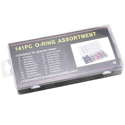 141 Stk Dichtungsringe Gummi, Dichtring Sortiment mit 18 Größen, Dichtung O-Ring Flach für Wasserhahn, Unterlegscheiben Gummi, Dichtringe für Schlauch, Rohrleitungen und Wasserhähne - Cheap-Us