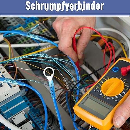 Crimpzange für Schrumpfverbinder, Estmoon Crimpzange Kabelschuhe Kabelschuhzange mit 210 Stück Schrumpf-Stoßverbindern, Crimpzangen geeignet für 0,5mm² - 6mm² (AWG 22-10) - Cheap-Us