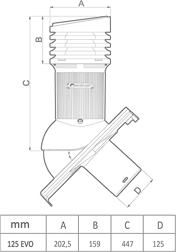 Entlüfterkamin EVO DN125 für Koramic - L15 (Langenzenn) Dachziegel Dachlüfter Entlüfter (RAL 7024 - Graphit) - Cheap-Us