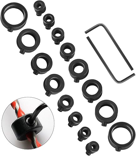 18 Stück Tiefenanschlagringe Bohrer Set 3/4/5/6/8/10/1216mm Heqishun Bohrer Tiefenstop mit Sechskantschlüssel für Bohrer Holzbearbeitung Tiefenbegrenzer Stellungsregler Ring Positionierer Tiefenstop - Cheap-Us