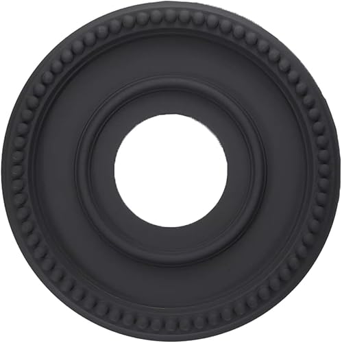 HOHOVYVY Deckenrosette,Stuckrosette,Schwarzes Rundes Medaillon PU-dekorative Deckenventilator-Leuchten Deckt Platte Ab - Cheap-Us