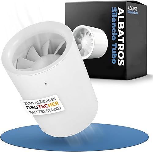 Albatros Rohrventilator 100mm Silencio Tubo - Extra Leise und Leistungsstark - Innovativer Rohr-Lüfter für Bäder, Küchen und Wohnräume - Schafft ein angenehmes Wohlfühlklima - Cheap-Us