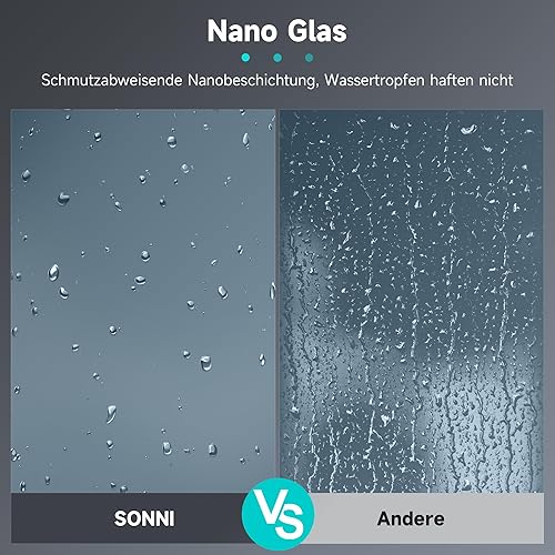 1200x2000mm Walk in Duschwand teilsatiniert Duschabtrennung 8mm ESG Nano Glas - Cheap-Us