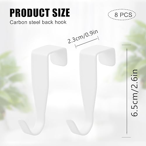 Dokeno 8 Stück Türhaken Einhängen, Fensterhaken Deko zum Einhängen, S-förmiger Türhaken aus Edelstahl für Innenseite Schranktür Zimmertür (Weiß) - Cheap-Us