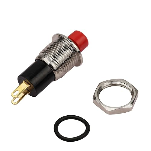 CLDIY Druckschalter, selbstsichernde Mini-Schalter, die 10mm Runde DC24V 0.5A schwarze Kappe 5PCS verriegeln - Cheap-Us