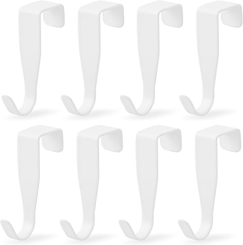 Dokeno 8 Stück Türhaken Einhängen, Fensterhaken Deko zum Einhängen, S-förmiger Türhaken aus Edelstahl für Innenseite Schranktür Zimmertür (Weiß) - Cheap-Us