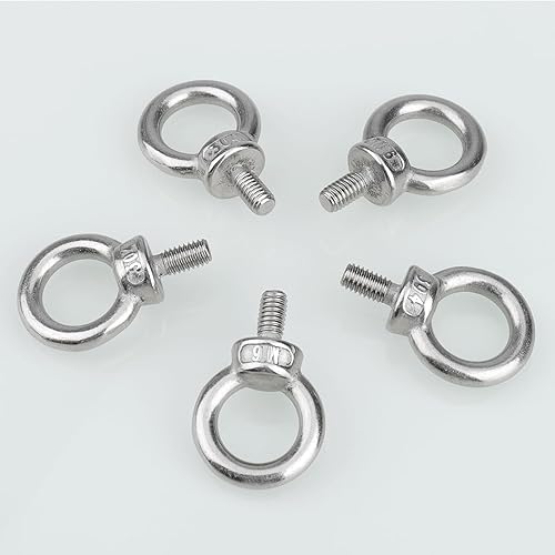 MOGADEE® Ringschraube M8, 10 Stück 304 Edelstahl Augenbolzen, Ring Augenbolzen Runde Ringbolzen, Außengewinde Ringschraube for Befestigen Sie Hängende Ornamente, Blumentöpfe, Schaukelständer - Cheap-Us