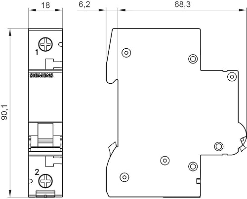 SIEMENS Ingenuity for life - Leitungsschutzschalter 6kA 1 polig Typ C 4A - Cheap-Us
