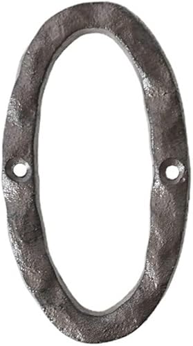 Hausnummern, 14 cm, robust, rustikales Gusseisen, Metall, Hausadresse, gehämmertes Aussehen (0) - Cheap-Us