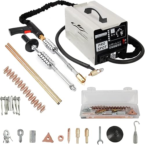 220V Auto Karosserie Ausbeulmaschine Schweißgerät - MOTOCOCHE 1800 Watt 6 Modus Punktschweißgerät Dellenabzieher Bolzenschweißer Dellenreparaturset 3500A Digitales Panel Ausbeulspotter Karosserie - Cheap-Us