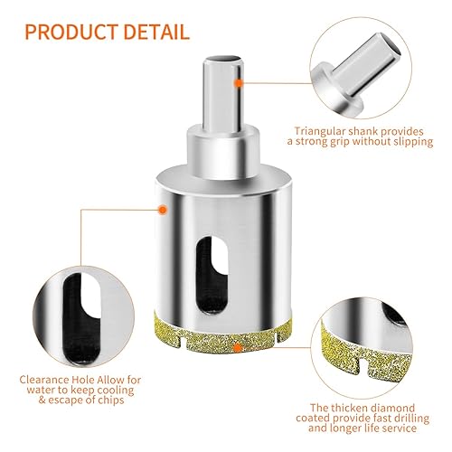 Meccion Diamant Lochsäge mit Zentrierbohrer 38mm Professionellen Diamant Kernlochbohrer für Glas, Fliesen, Porzellan, Keramik, Quarzit, Marmor - Cheap-Us