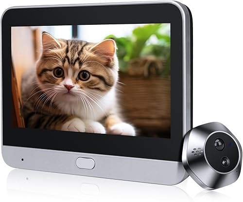 ZEXMTE WLAN Türspion Kamera mit Monitor, Kabellose Video Türklingel mit 5000mAh Akku, 1080P HD-Video, Zwei-Wege-Audio, 120° Weitwinke und PIR-Sensor, APP Live-Ansicht verfügbar - Cheap-Us