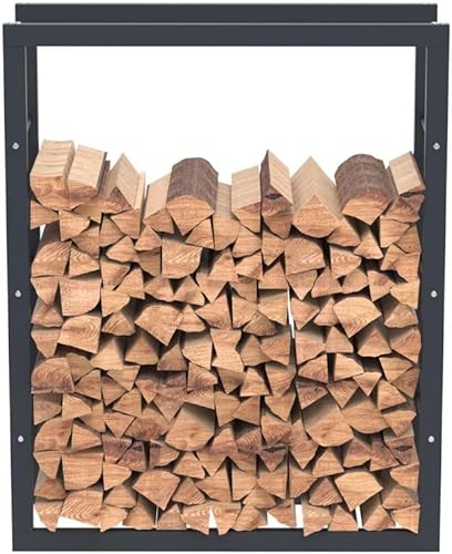 Bc-elec - HHWPF0021 Holzablage aus schwarzem Stahl 100 * 80 * 25CM, Rack für Brennholz, Kaminholzablage. - Cheap-Us