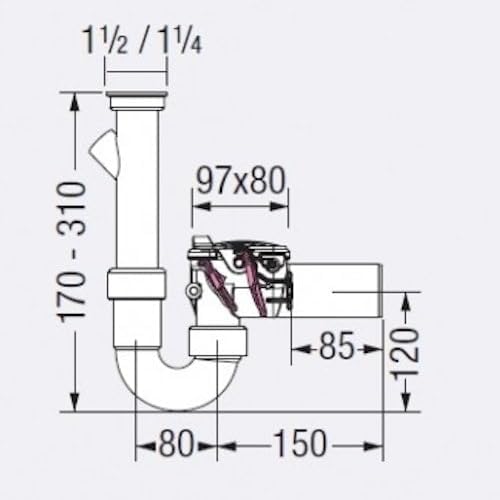 Kessel 73052 Rückstauverschluss Staufix Siphon für Waschmaschine, Kunststoff, Falle - Cheap-Us