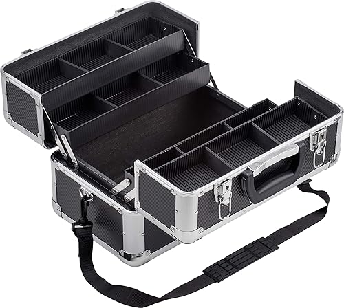 Meister Mehrzweckkoffer 450 x 320 x 225 mm - Extra viel Stauraum - Einteilbare Kleinteilfächer & Stehfach - Abschließbar - Inklusive 2 Schlüssel & Tragegurt / Kosmetikkoffer / 9095050, Beige - Cheap-Us