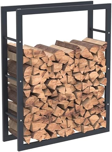 Bc-elec - HHWPF0021 Holzablage aus schwarzem Stahl 100 * 80 * 25CM, Rack für Brennholz, Kaminholzablage. - Cheap-Us