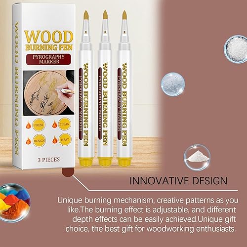 Generisch Holzbearbeitungs-Brennstift, Scorch -Marker für - Scorch-Stift für Holzzeichnungen | Multifunktionaler Holzbearbeitungs-Zeichenstift für Birke, Walnuss, Linde und Pappel - Cheap-Us
