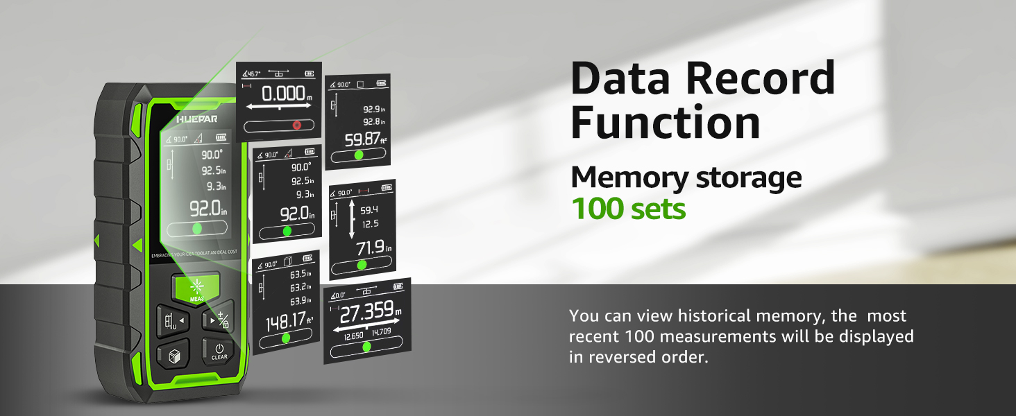 Daul Laser Entfernungsmesser, Huepar 120M Grün Laser Messgerät