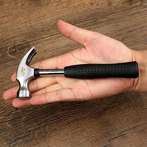 Mini-Klauenhammer, Stahl, ergonomischer Gummigriff, Schwarz und Silber, 160 mm - Cheap-Us