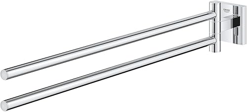 GROHE Start Cube - Handtuchhalter (2-armig schwenkbar, verdeckte Befestigung, verschraubbar), supersteel, 40976DC0 - Cheap-Us