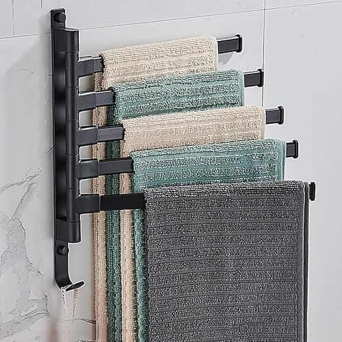 Handtuchhalter Wand ohne Bohren for Bad: 180°Drehung Badetuchhalter 3 Armig - Selbstklebend Handtuchstange for Badezimmer und Küche, Weiß - Cheap-Us