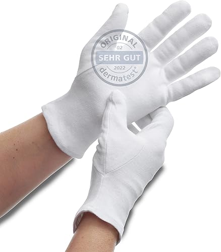 DarBene Baumwollhandschuhe Soft 1 Paar-M, Dermatest: Sehr Gut, 100% Baumwolle, Trikothandschuhe, Stoffhandschuhe für Handmasken, perfekte Passform, weiß - Cheap-Us