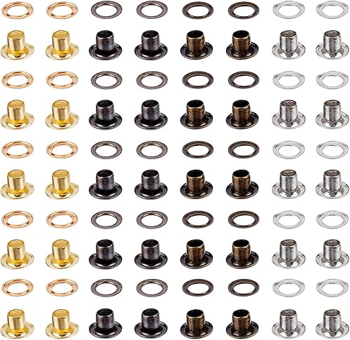 GORGECRAFT 200 Sets 4 Farben Ösen Und Ösen 3 mm Loch Selbsttragende Öse Mini Crop A Dile Ösen Mit Unterlegscheiben Für Papierhandwerk Perlenkerne Kleidung Leder Leinwand - Cheap-Us