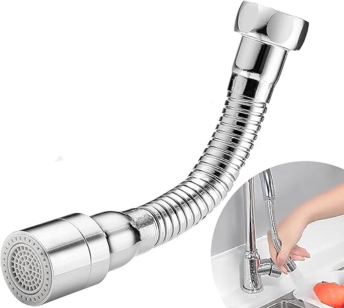 SkyJoy®wasserhahn verlängerung.30cm.Hergestellt aus rostfreiem Stahl 304. Fixierbare Richtung. Bequem für Zähneputzen und Waschen Gesicht, Haare waschen und Wasser zu fangen.(30cm) - Cheap-Us