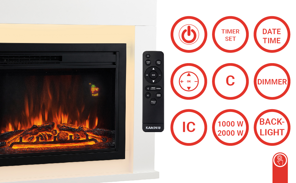 Standkamin MATTI von KAMINIO Bedienungselemente
