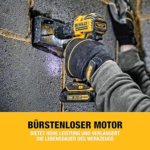 Dewalt 18V XR 2-Gang Akku-Bohrschrauber DCD708D2T (bürstenloses Vollmetall-Getriebe, 13 Mm Vollmetall-Schnellspann-Bohrfutter, LED-Arbeitslicht, Inkl. 2x Akkus, Ladegerät, Gürtelclip, T Stak Box) - Cheap-Us
