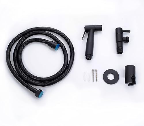 LOSCHEN Bidet Toilettensprüher, Hand Bidet Sprayer, Bidet Handbrause, Edelstahl Duschkopf Bidet Armaturen für Haustierbad/Körperpflege/WC (Schwarz) - Cheap-Us