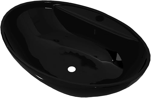 vidaXL Waschbecken Keramik mit Hahnloch Waschtisch Hand Waschplatz Waschschale - Cheap-Us